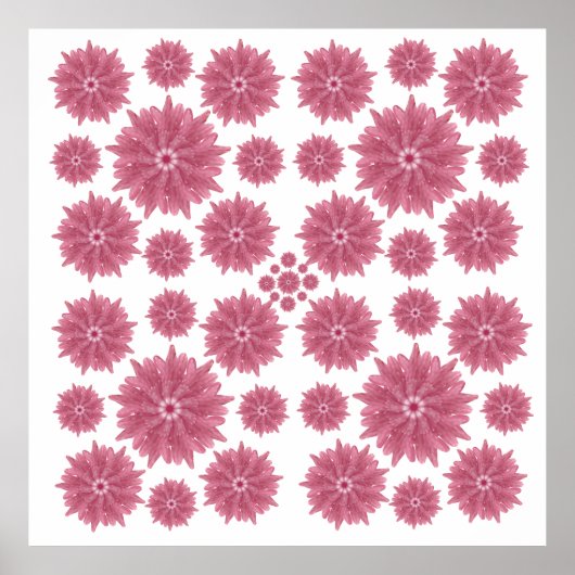 Custom Soft Dusty Pink Chrysanthemum Pattern Poster (Vorne)