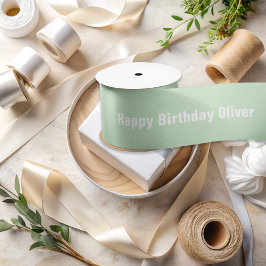 Custom Soft Minze Green Happy Geburtstag Ribbon Satinband