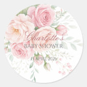 custom soft pink roses floral sticker template (Vorderseite)