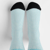 Custom Soft Sky Blue White Star Geometric Muster Socken (Oben)