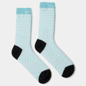 Custom Soft Sky Blue White Star Geometric Muster Socken (Rechts)