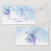 Custom Soft Watercolor Blue Dragonfly Business C Visitenkarte (Vorne/Hinten)