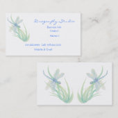 Custom Soft Watercolor Blue Green Dragonfly Busine Visitenkarte (Vorne/Hinten)