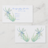 Custom Soft Watercolor Blue Green Dragonfly Visitenkarte (Vorne/Hinten)