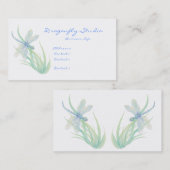 Custom Soft Watercolor Blue Green Dragonfly Visitenkarte (Vorne/Hinten)
