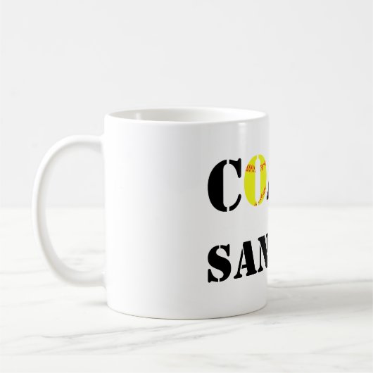 Custom Softball Coach Coffee Tasse (Links)