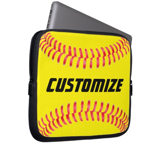 Custom Softball Laptop Sleeve (Vorne Rechts)