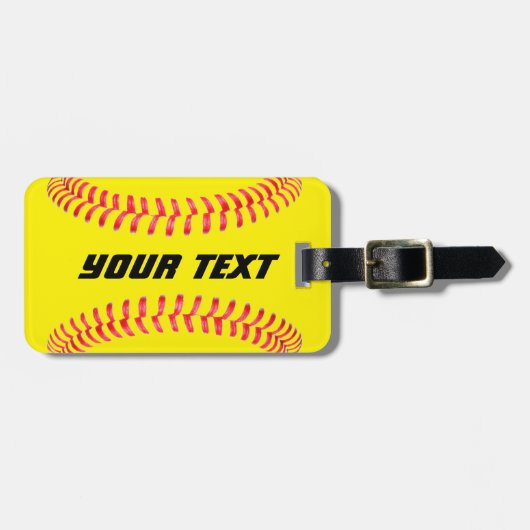 Custom Softball Luggage Tag Gepäckanhänger (Vorderseite horizontal)