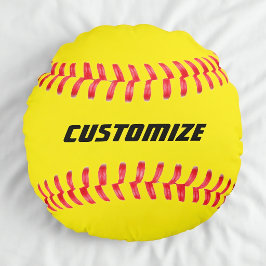 Custom Softball Pillow Rundes Kissen