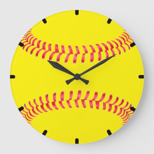 Custom Softball Wall Clock Große Wanduhr (Vorderseite)