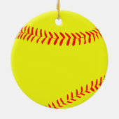 Custom Softball Weihnachtsdekoration Keramikornament (Hinten)