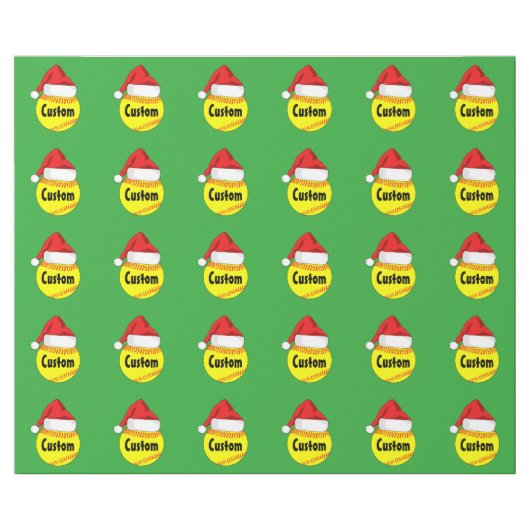 Custom Softball Weihnachtsmannmütze Weihnachtswrap Geschenkpapier (Flach)