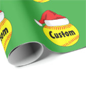 Custom Softball Weihnachtsmannmütze Weihnachtswrap Geschenkpapier (Rolleneckpunkt)