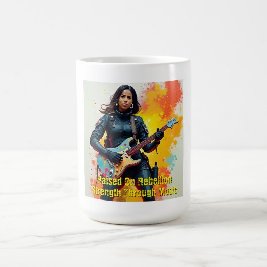 Custom Soldier Girl Gitarrist Art Inspiration Kaffeetasse (Mittel)
