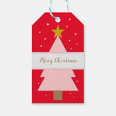 Custom Solo Pink Weihnachtsbaum, Golden Star Rot Geschenkanhänger (Rückseite)