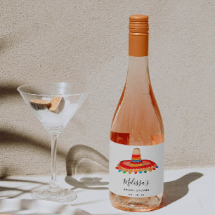 Custom Sombrero Brautparty Schaumweinetikett