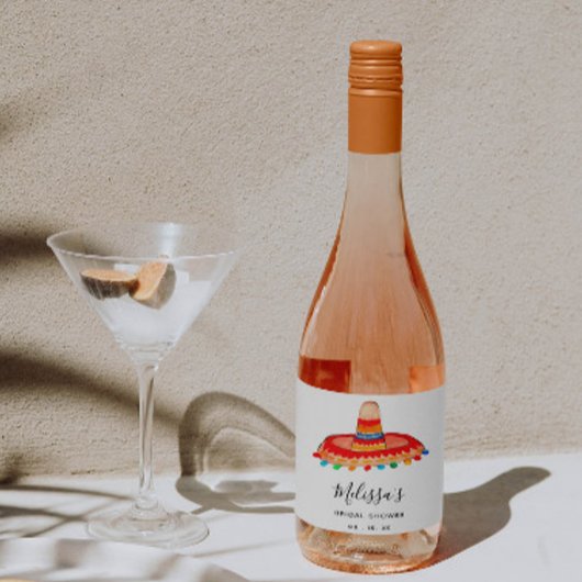 Custom Sombrero Brautparty Schaumweinetikett