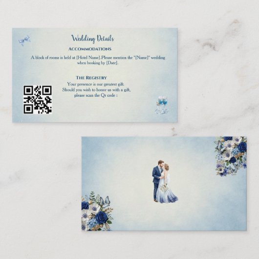 Custom Something Blue Enclosure Card Begleitkarte (Vorne/Hinten)