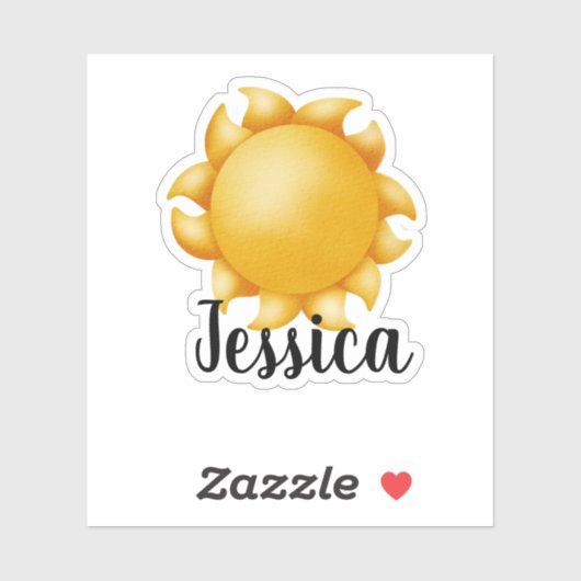 CUSTOM SOMMER SUN NAME AUFKLEBER (Blatt)
