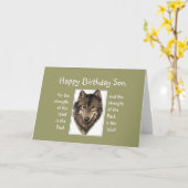 Custom Son Birthday Wolf Pack Familienangebot Karte (Gelbe Blume)