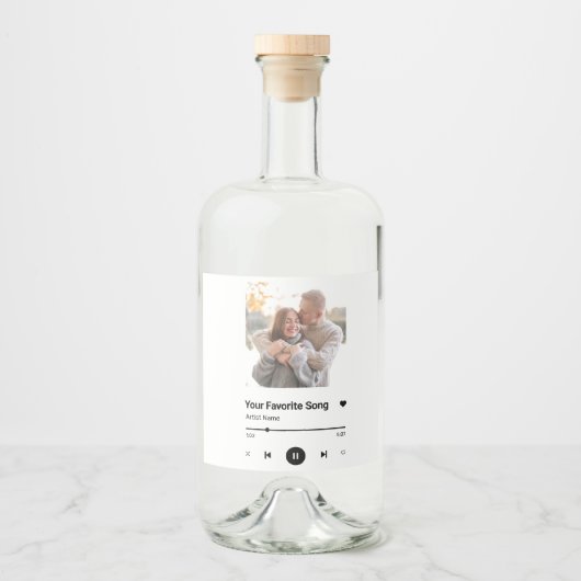 Custom Song Favorite Song One Foto Kaffee Tasse Lu Alkoholflaschenetikett (Vorderseite)