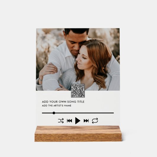 Custom Song Plaque Foto QR Code Music Video Link Acrylschild (Vorderseite)
