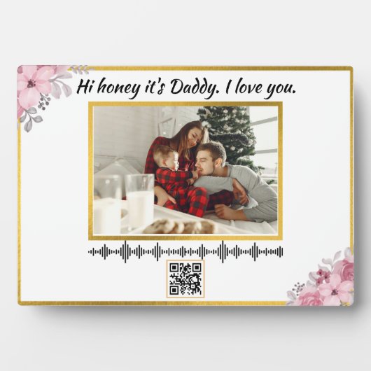 Custom Soundwave QR Code Art | Voice Recording Gif Fotoplatte (Vorderseite)