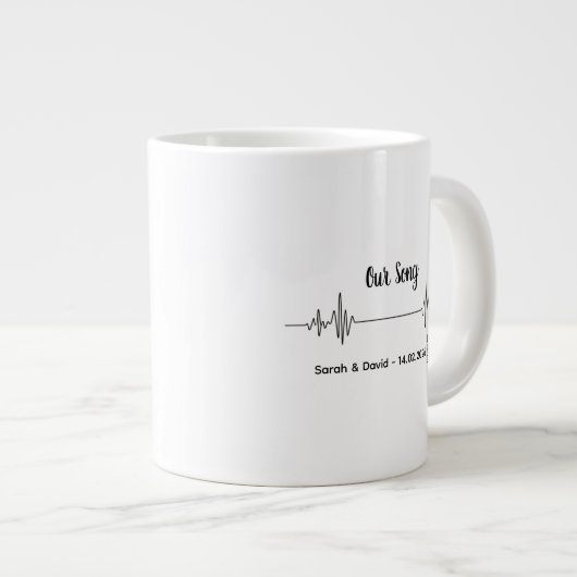 Custom Soundwave Song Code Mug-Personalized Voice  Jumbo-Tasse (Vorderseite Rechts)