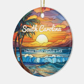 Custom South Carolina Trip Imitate Festes Glas Keramik Ornament (Links)