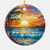 Custom South Carolina Trip Imitate Festes Glas Keramik Ornament (Hinten)