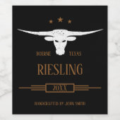 Custom Southwest Longhorn Weinetikett (Einzelnes Label)