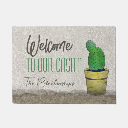 Custom Southwest Paddle Cactus Art WELCOME Fußmatte (Vorderseite)