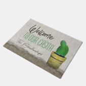 Custom Southwest Paddle Cactus Art WELCOME Fußmatte (Schrägansicht)