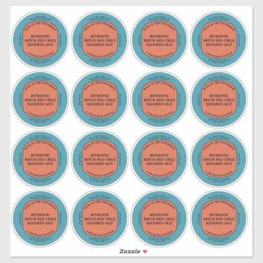 Custom Southwest Style Jar Box Tin Label Set (Blatt)