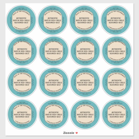 Custom Southwestern Style Jar Box Tin Label Set (Blatt)