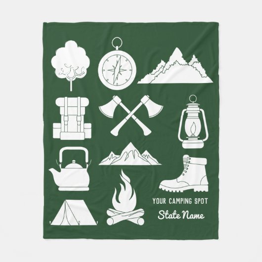 Custom Souvenir Camping Collage Campers Fleecedecke (Vorderseite)
