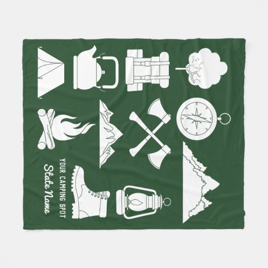 Custom Souvenir Camping Collage Campers Fleecedecke (Vorderseite (Horizontal))