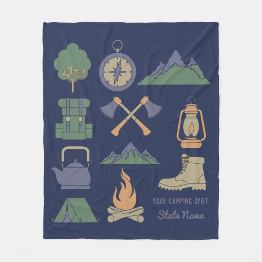 Custom Souvenir Camping Collage Campers Fleecedecke (Vorderseite)