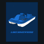 Custom Souvenir Pedal Boat Personalisiert Poster<br><div class="desc">Erstellen Sie ein individuelles Souvenir,  wenn Sie den Namen Ihres Lieblings-Urlaubsorts hinzufügen oder diesem Poster einen Namen oder eine benutzerdefinierte Nachricht hinzufügen. Es zeigt ein Pedalboot in Blau und Weiß mit dem Text in hellblauen Schriftzeichen vor marineblauem Hintergrund.</div>