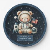 Custom Space Bärenplatine für Baby Boy Shower Pappteller (Vorderseite)