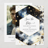 Custom Space Celestial Wedding Save The Date (Vorne/Hinten)