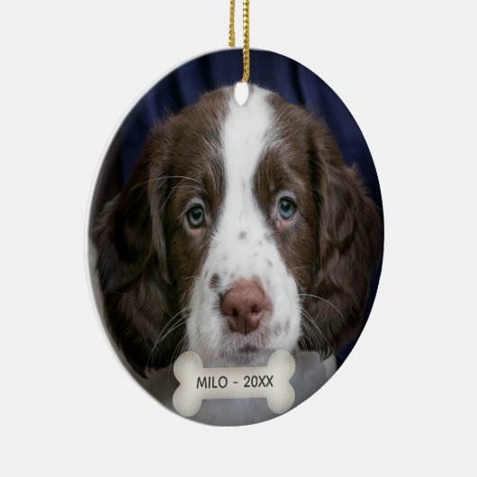 Custom Spanel Puppy Dog Foto Keramik Ornament (Rechts)