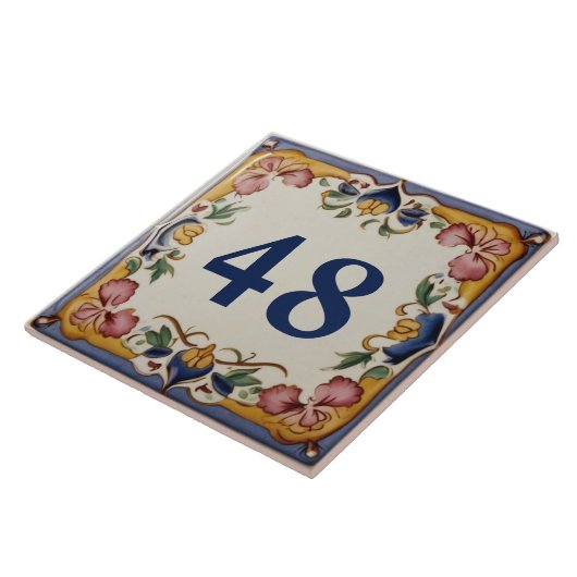Custom Spanish Design House Number Sign Plaque Fliese (Seite)