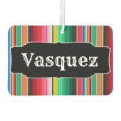 Custom Spanish Serape Mexican Blanket Personalisie Autolufterfrischer (Rückseite)