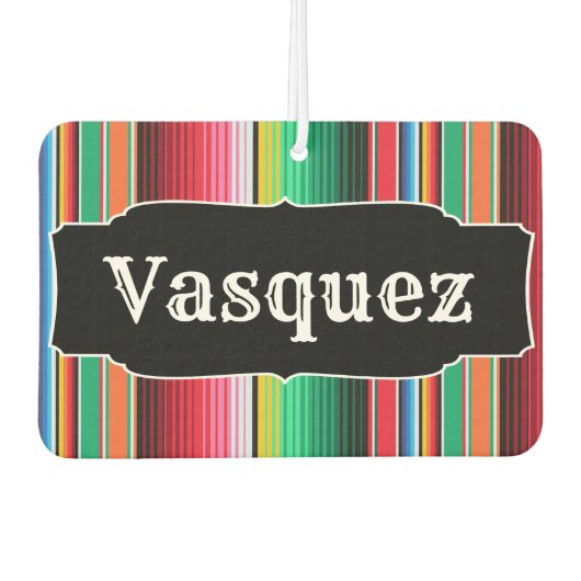 Custom Spanish Serape Mexican Blanket Personalisie Autolufterfrischer (Vorderseite)