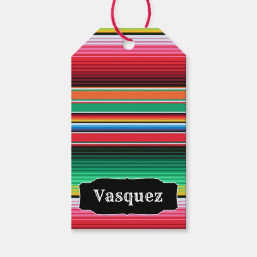 Custom Spanish Serape Mexican Blanket Personalisie Geschenkanhänger (Vorderseite)