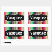 Custom Spanish Serape Mexican Blanket Personalisie Rechteckiger Aufkleber (Blatt)