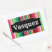 Custom Spanish Serape Mexican Blanket Personalisie Rechteckiger Aufkleber (Umschlag)