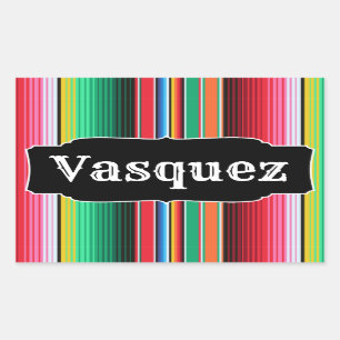 Custom Spanish Serape Mexican Blanket Personalisie Rechteckiger Aufkleber