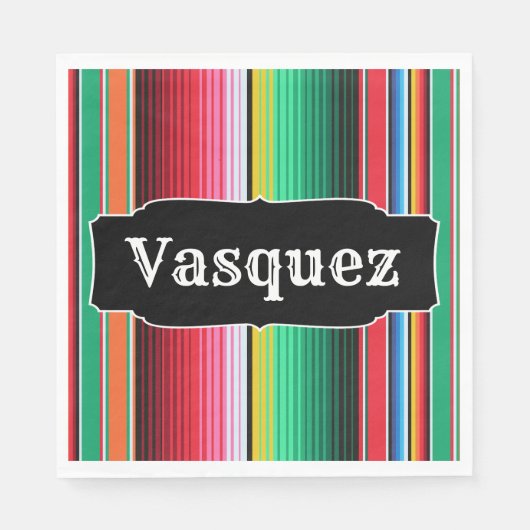 Custom Spanish Serape Mexican Blanket Personalisie Serviette (Vorderseite)